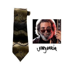 VTG 100% Silk Jerry Garcia Thistle Ghost Tie ~ Grateful Dead